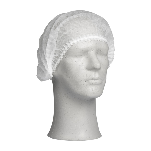 Klassische Schutzkappe weiß XL mit doppeltem Gummiband latexfrei 200 Stk.