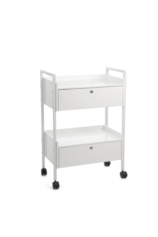 Wagen für Kosmetikerin mit Rädern und Schubladen